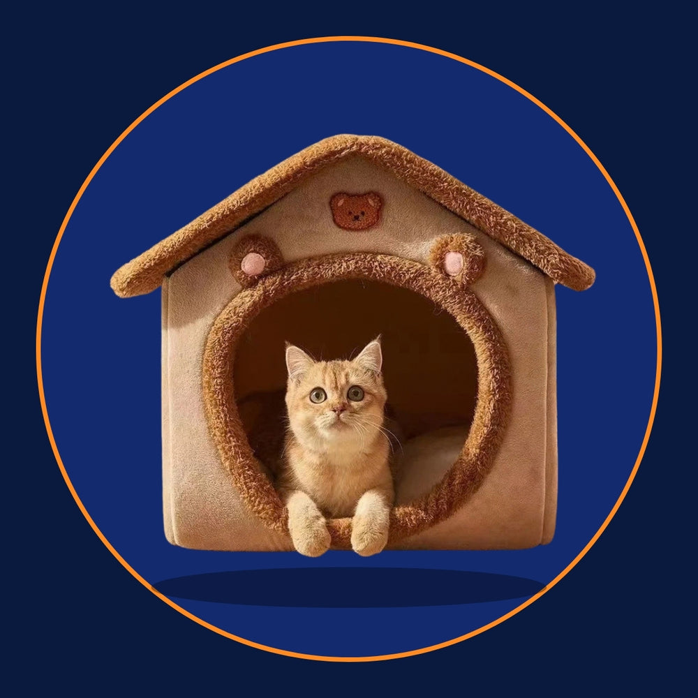 Foldable Pet House Cave Bed