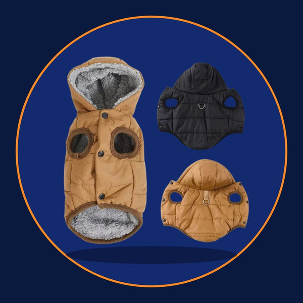 Waterproof Fleece-Lined Hooded Dog Winter Jacket
